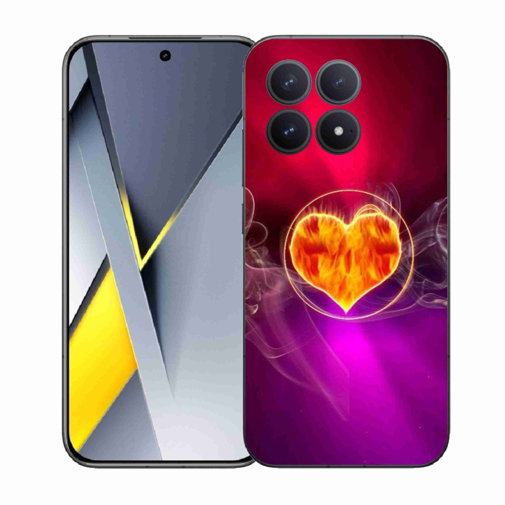 Gélový kryt mmCase na Xiaomi Poco F8 Pro - ohnivé srdce