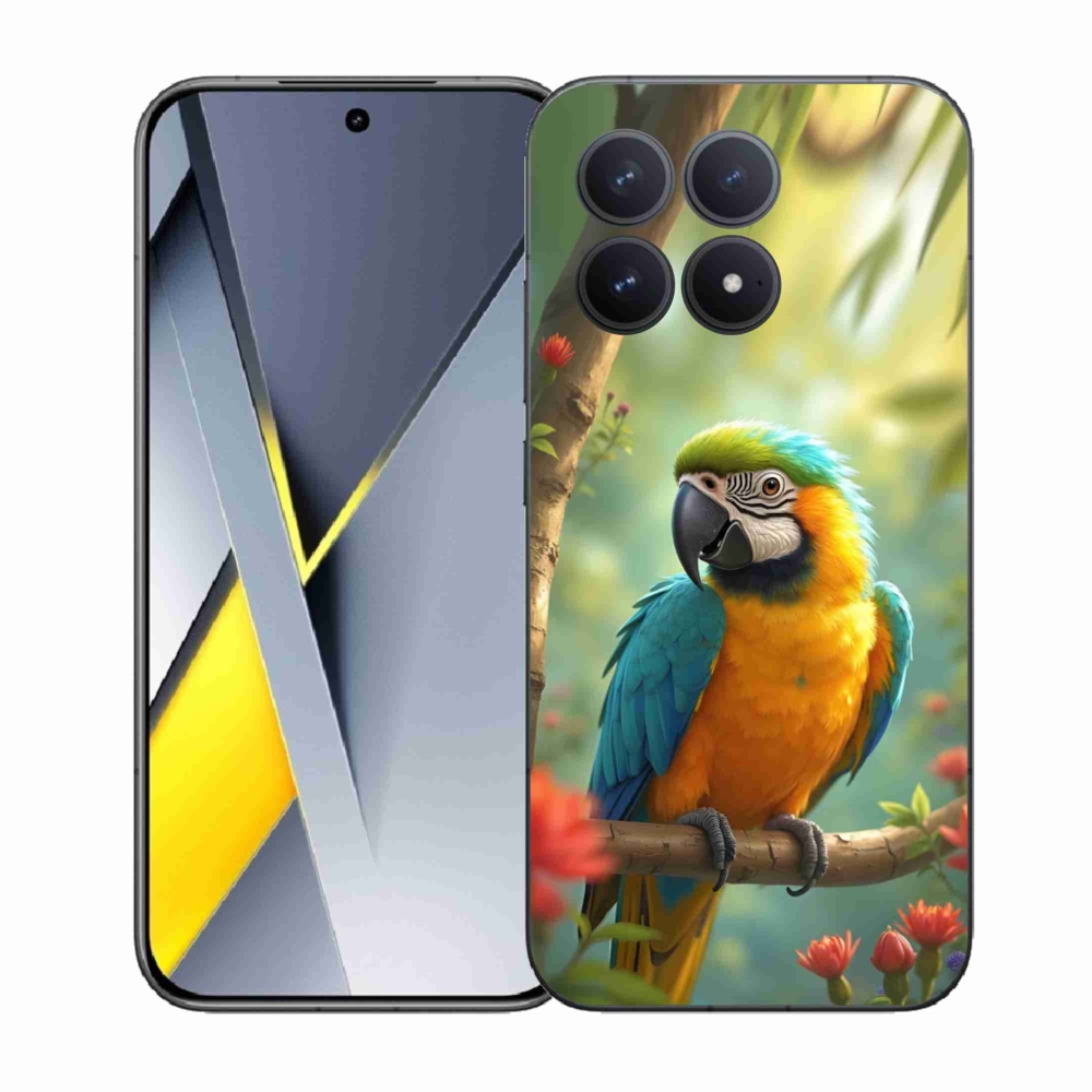 Gélový kryt mmCase na Xiaomi Poco F8 Pro - papagáj ara modrožltá