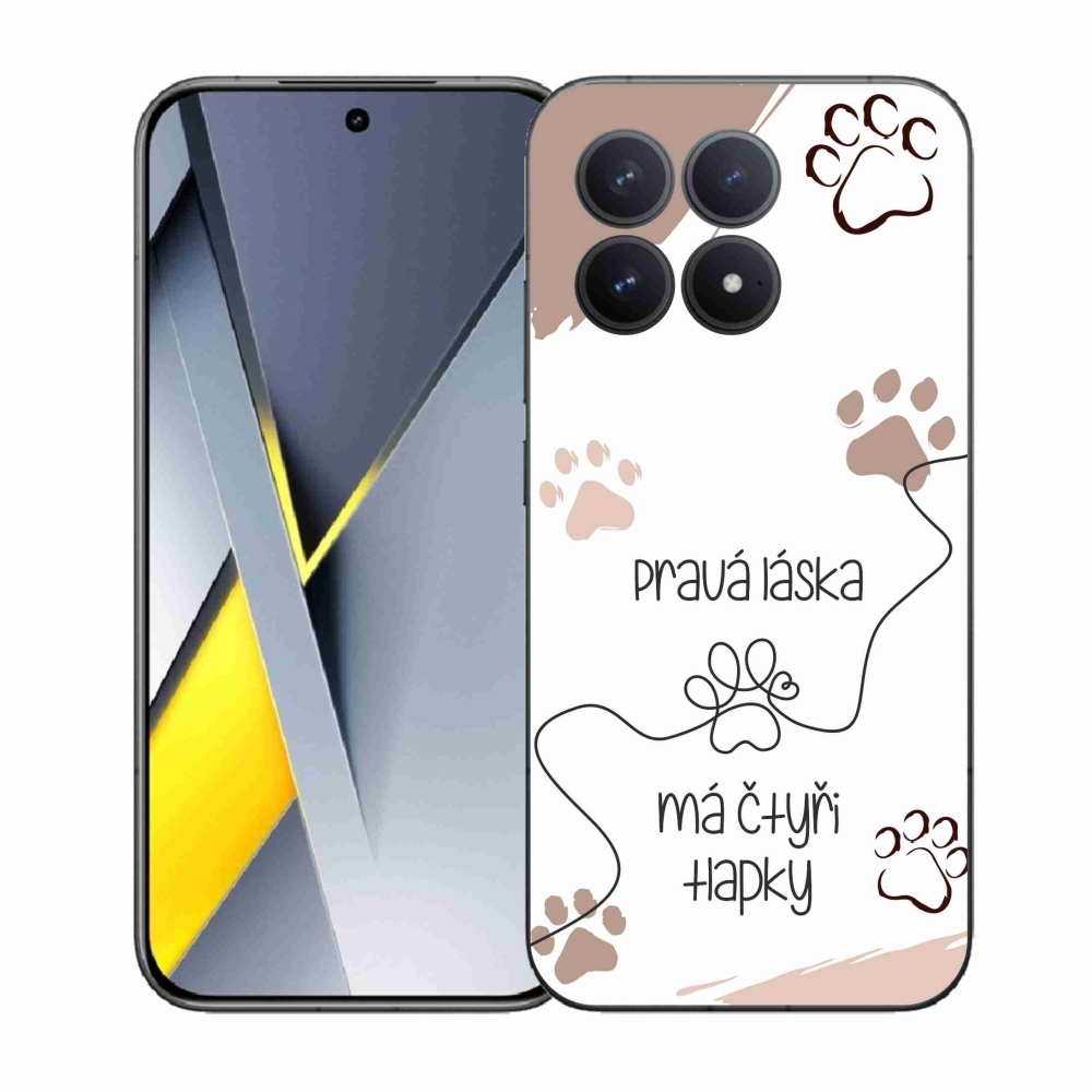 Gélový kryt mmCase na Xiaomi Poco F8 Pro - psí motív 1 biele pozadie