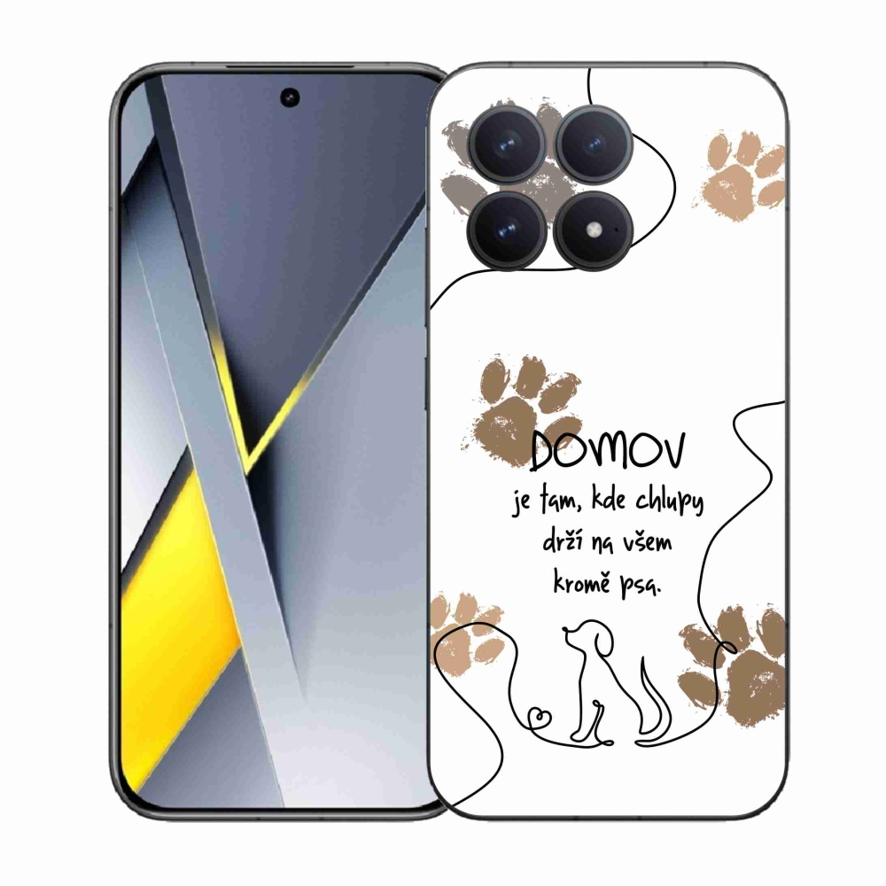 Gélový kryt mmCase na Xiaomi Poco F8 Pro - psí motív biele pozadie