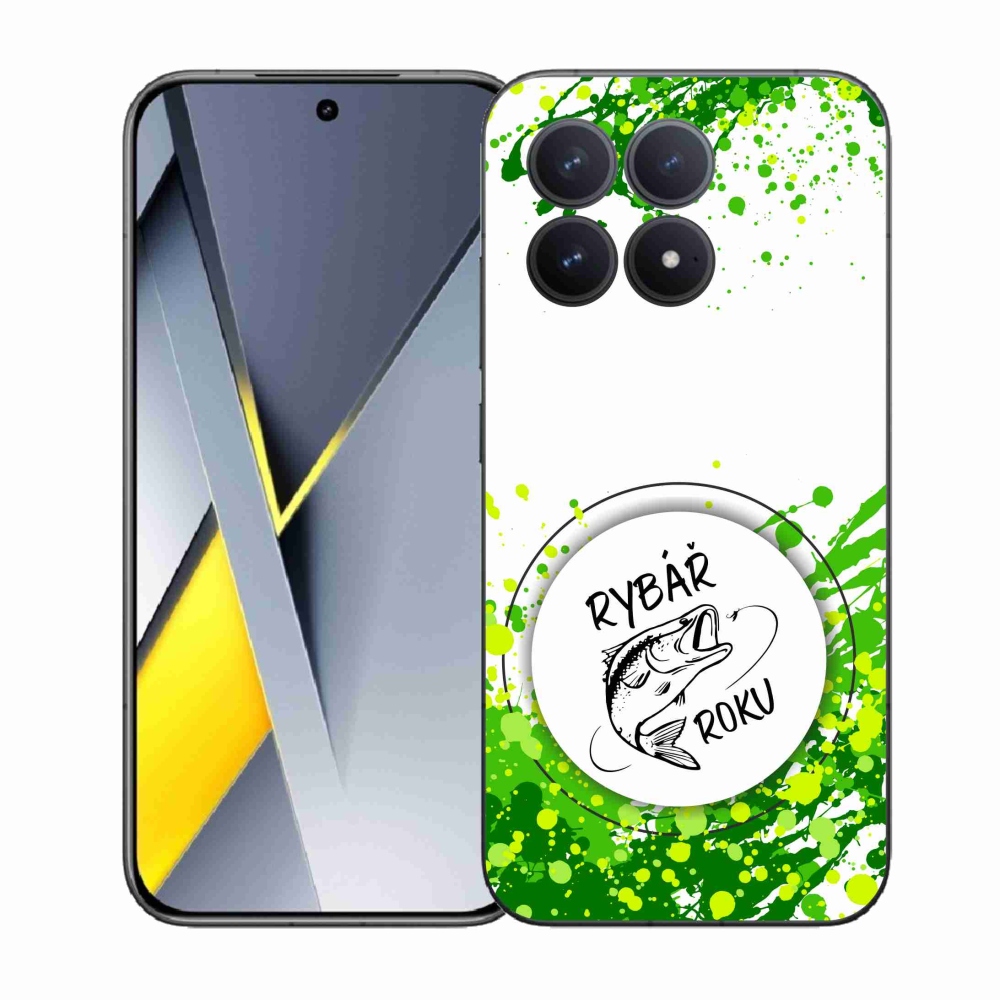 Gélový kryt mmCase na Xiaomi Poco F8 Pro - rybár roka biele pozadie