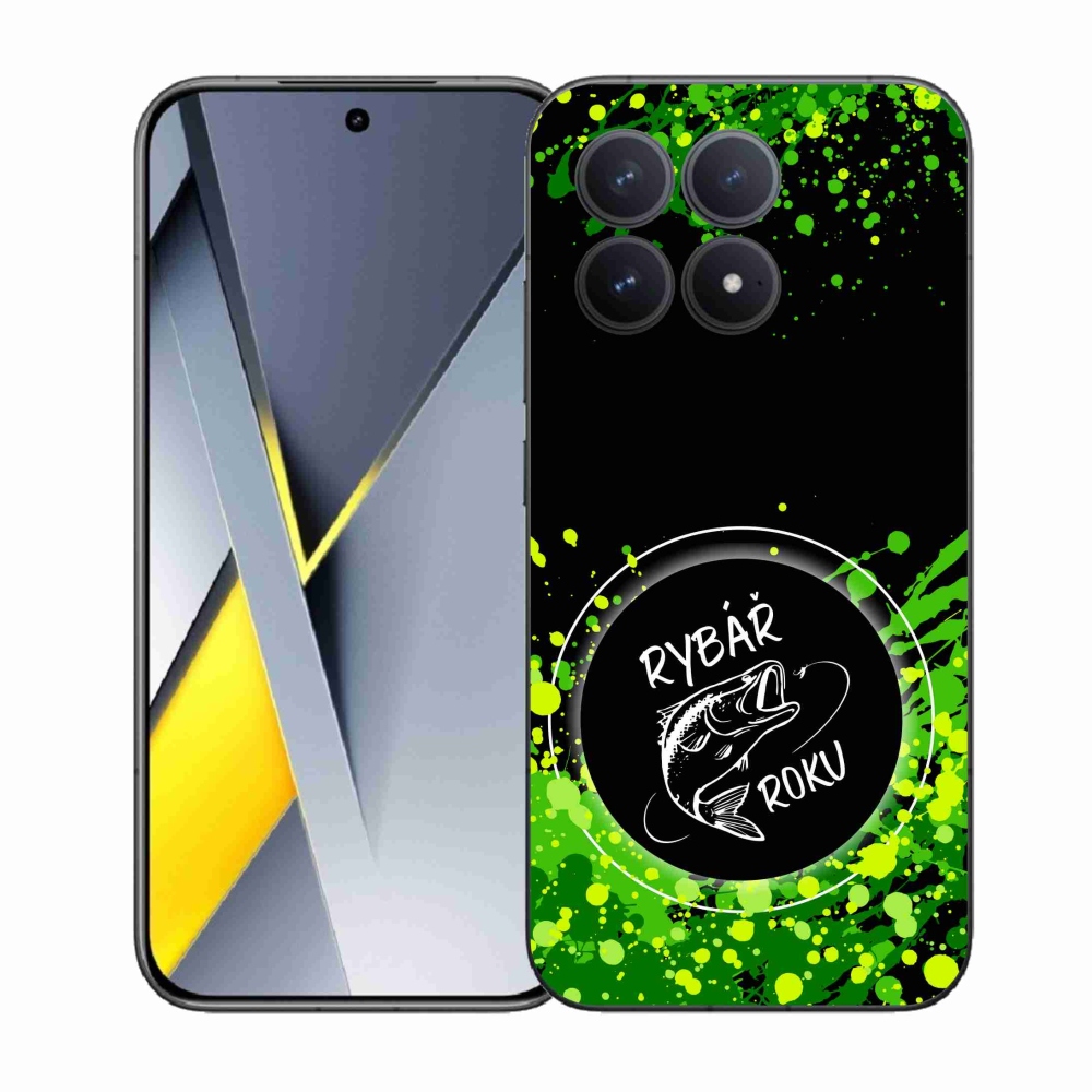 Gélový kryt mmCase na Xiaomi Poco F8 Pro - rybár roku čierne pozadie