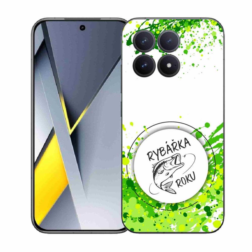 Gélový kryt mmCase na Xiaomi Poco F8 Pro - rybárka roku biele pozadie