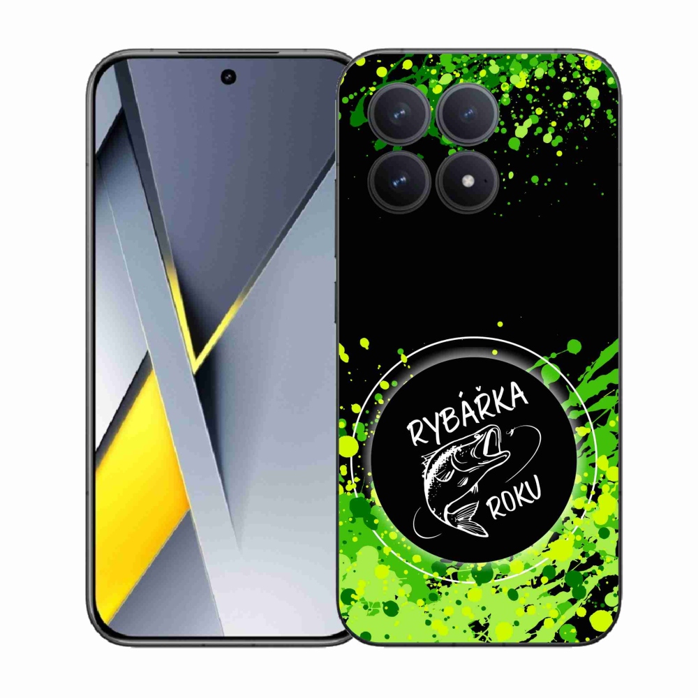 Gélový kryt mmCase na Xiaomi Poco F8 Pro - rybárka roku čierne pozadie