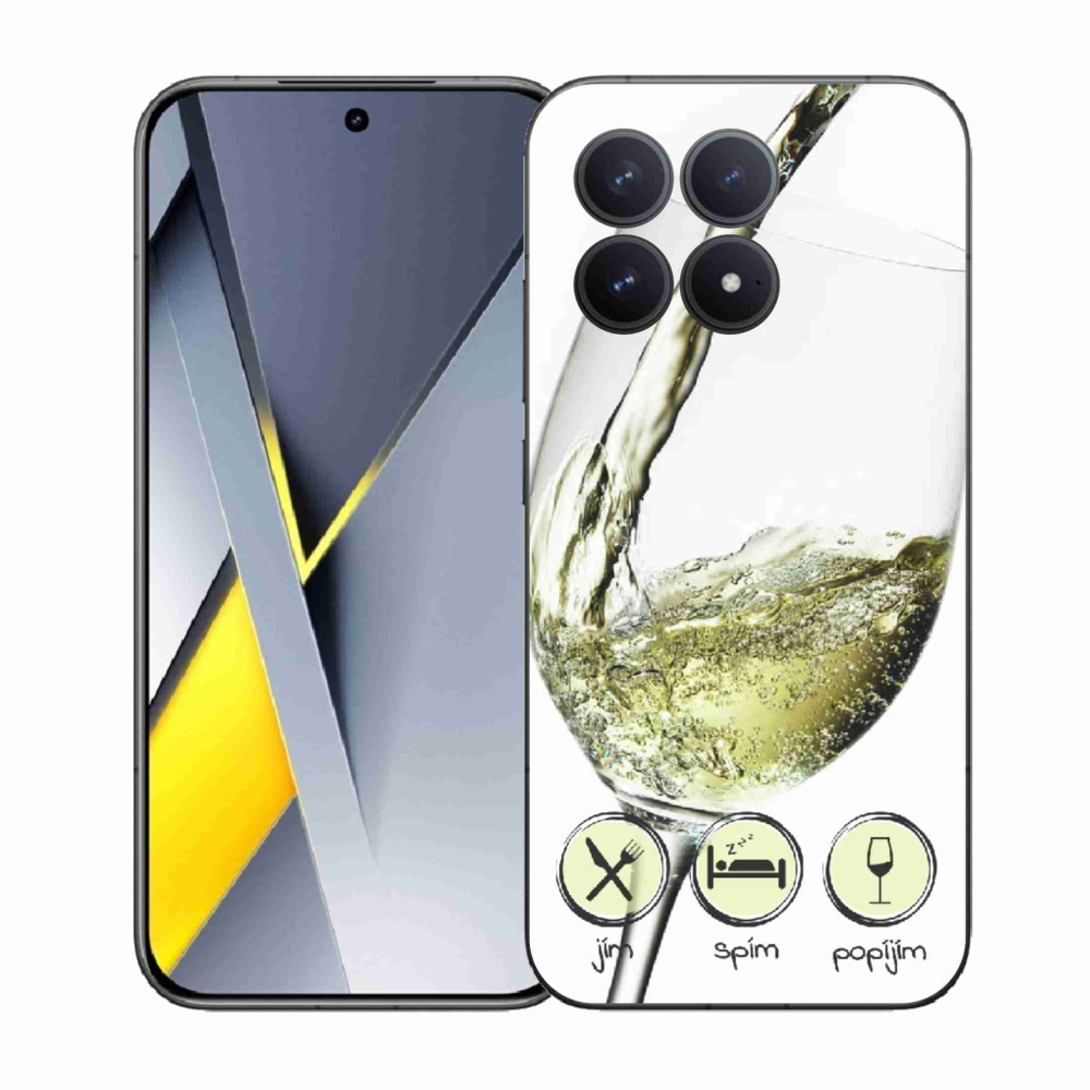 Gélový kryt mmCase na Xiaomi Poco F8 Pro - pohár vína bielej
