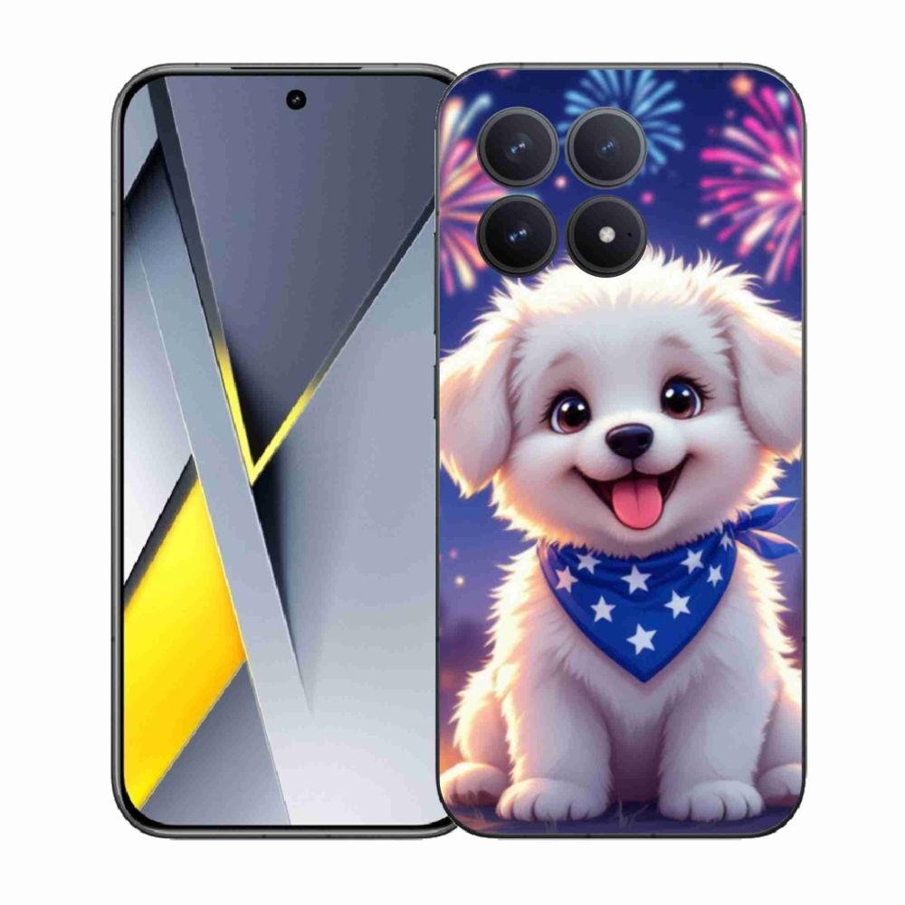 Gélový kryt mmCase na Xiaomi Poco F8 Pro - slávnostné šteňa