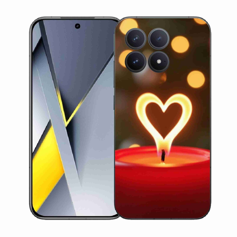 Gélový kryt mmCase na Xiaomi Poco F8 Pro - srdce z plameňa