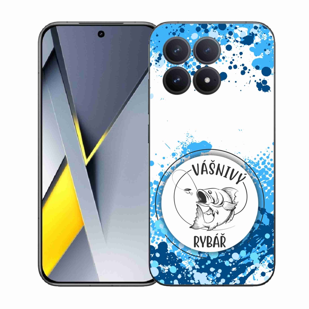 Gélový kryt mmCase na Xiaomi Poco F8 Pro - vášnivý rybár biele pozadie