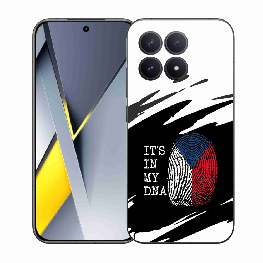 Gélový kryt mmCase na Xiaomi Poco F8 Pro - vlajka odtlačok prsta čiernobiele pozadie