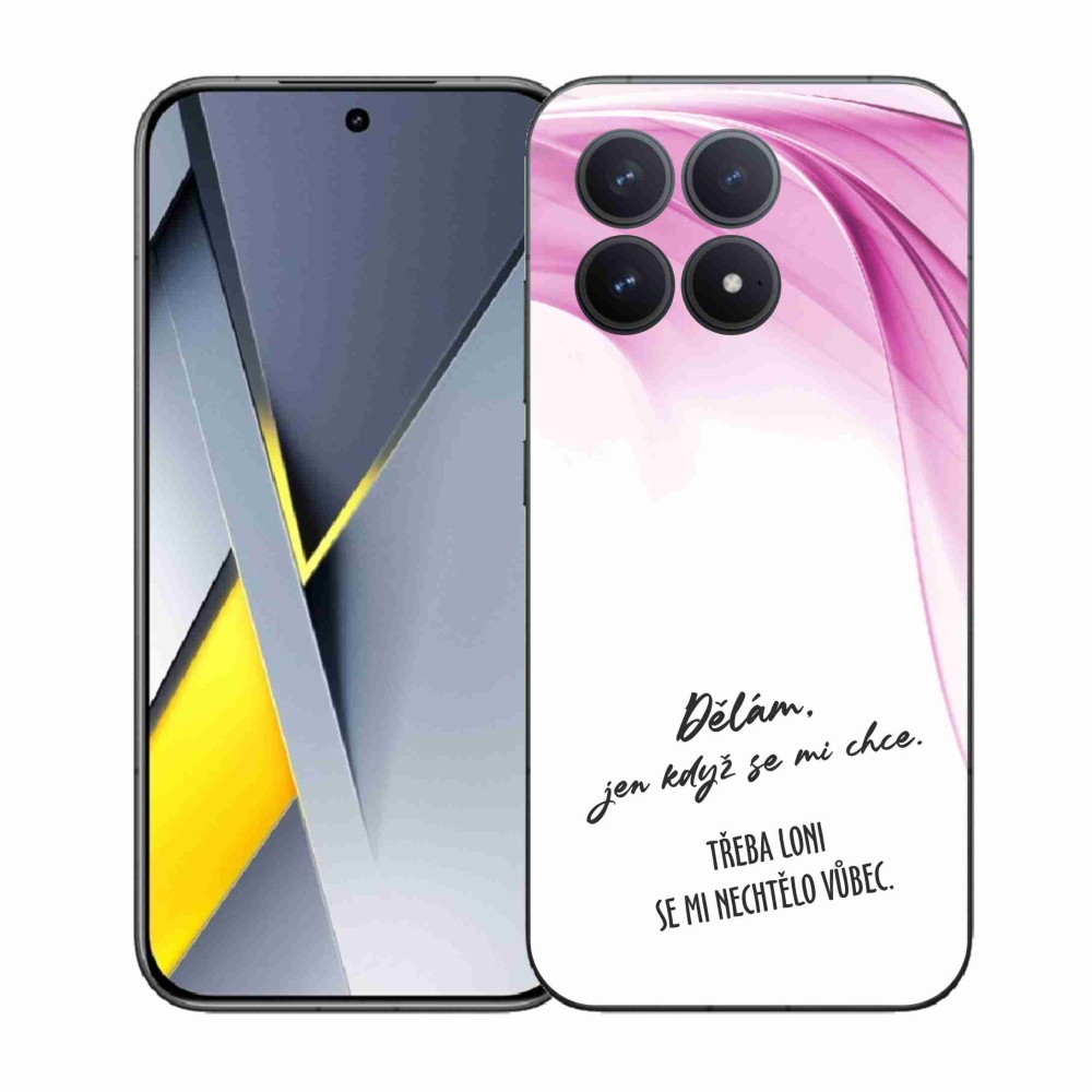 Gélový kryt mmCase na Xiaomi Poco F8 Pro - vtipný text 12 biele pozadie