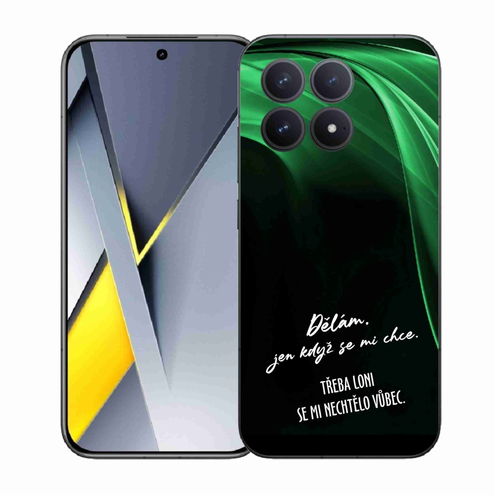 Gélový kryt mmCase na Xiaomi Poco F8 Pro - vtipný text 12 čierne pozadie