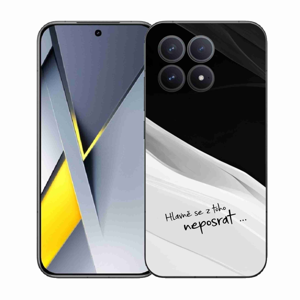 Gélový kryt mmCase na Xiaomi Poco F8 Pro - vtipný text 13 bieločierne pozadie