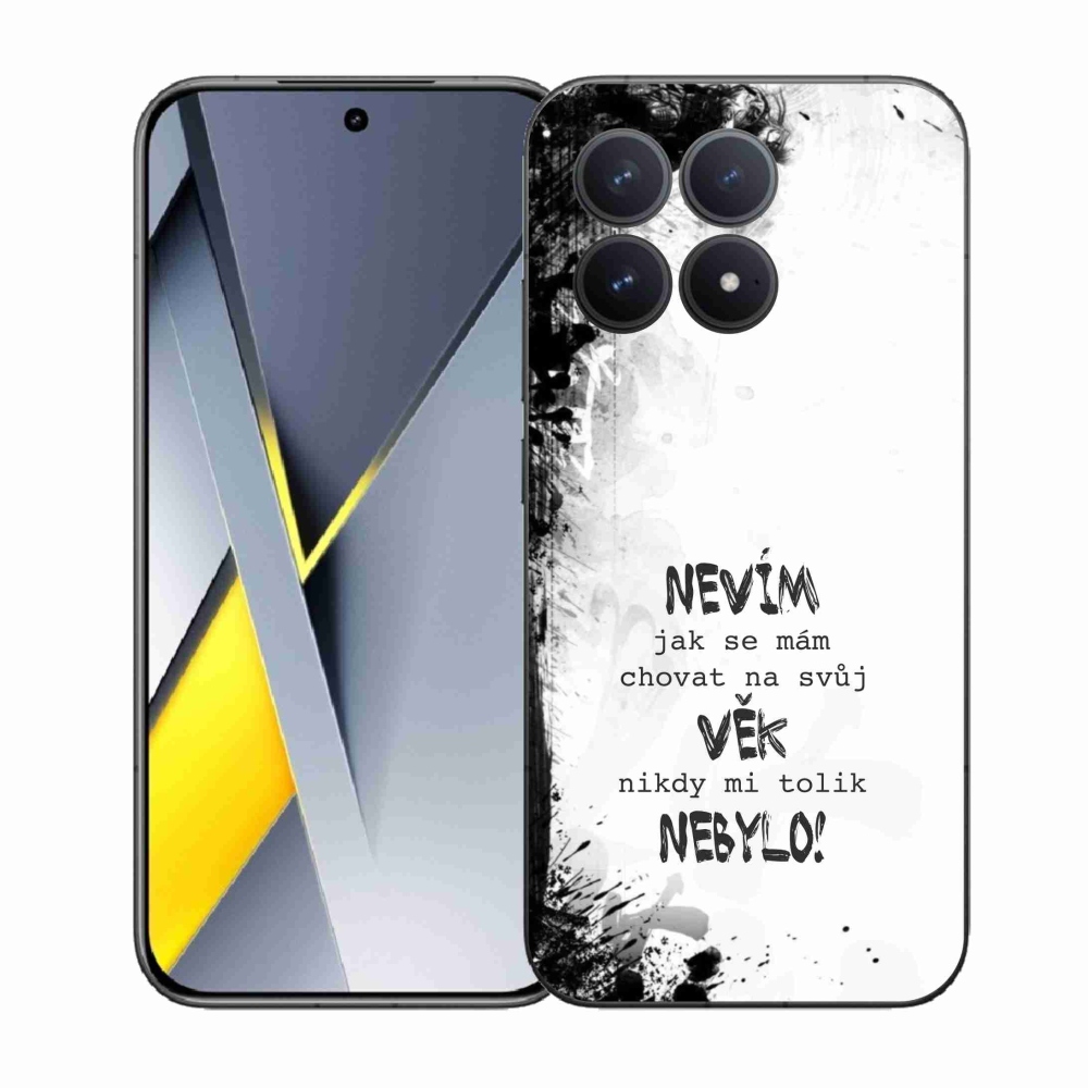 Gélový kryt mmCase na Xiaomi Poco F8 Pro - vtipný text 14 biele pozadie