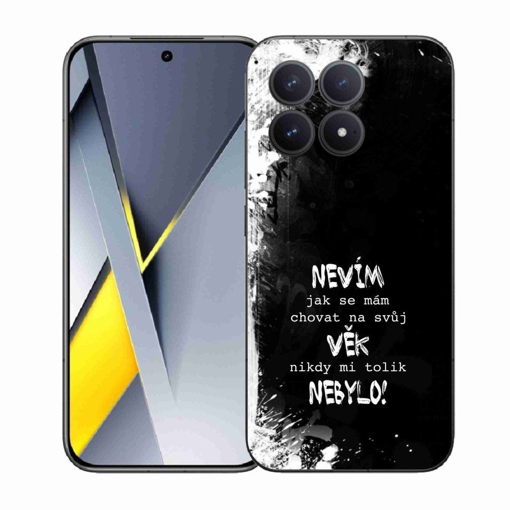 Gélový kryt mmCase na Xiaomi Poco F8 Pro - vtipný text 14 čierne pozadie