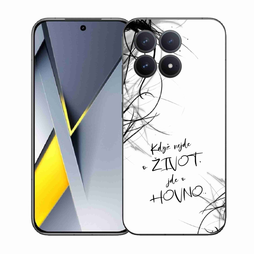 Gélový kryt mmCase na Xiaomi Poco F8 Pro - vtipný text 16 biele pozadie