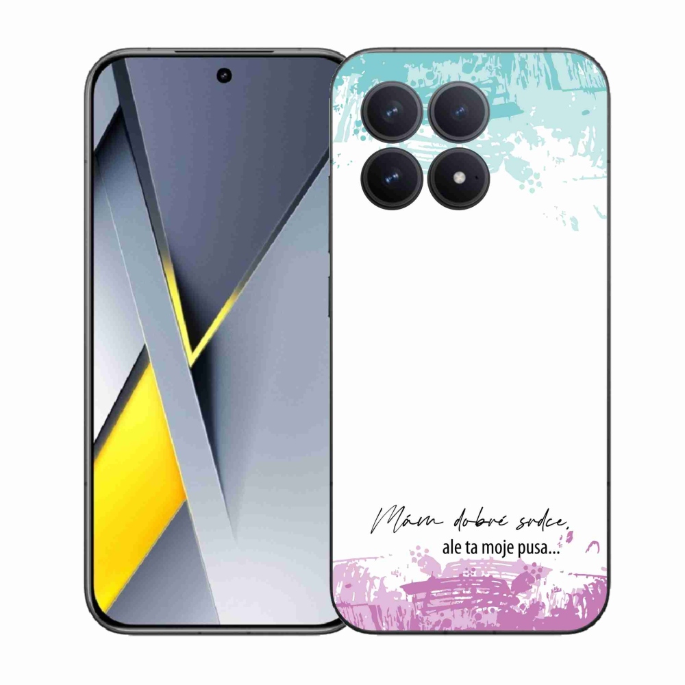 Gélový kryt mmCase na Xiaomi Poco F8 Pro - vtipný text 3 biele pozadie