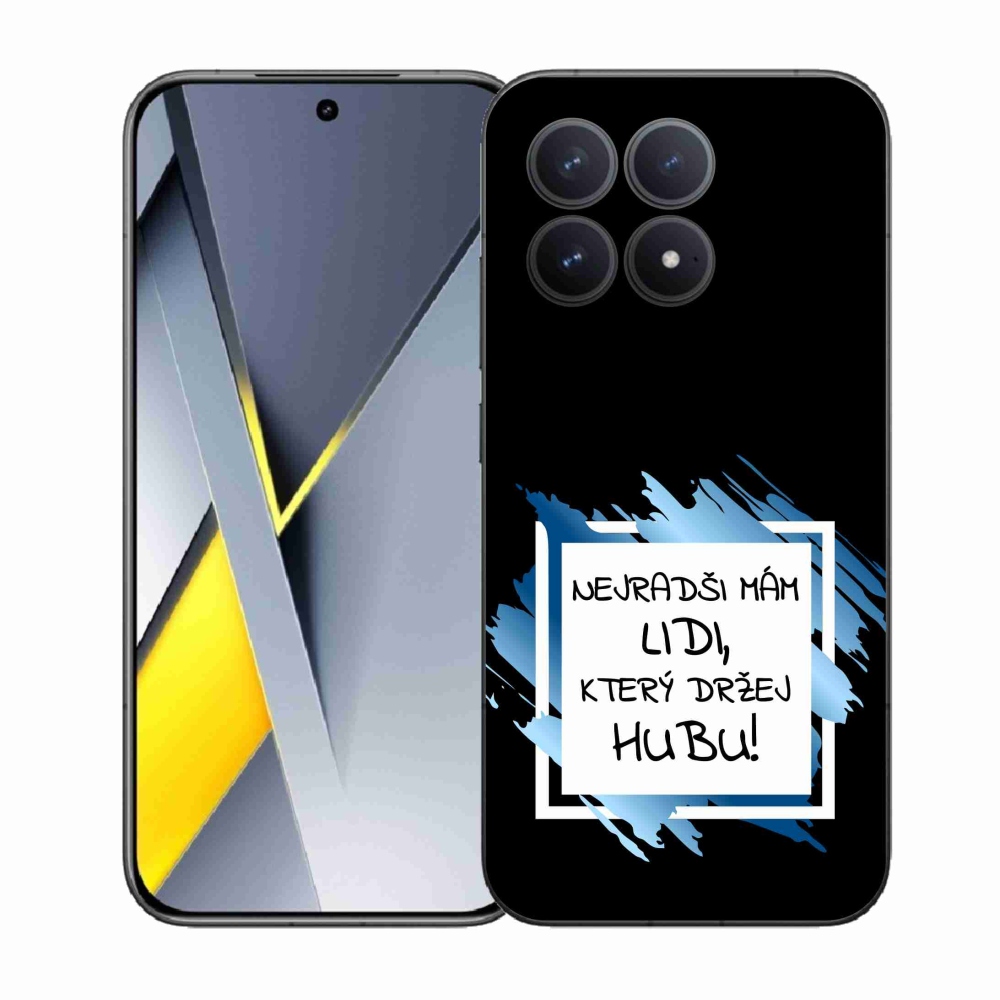 Gélový kryt mmCase na Xiaomi Poco F8 Pro - vtipný text 7 bieločierne pozadie