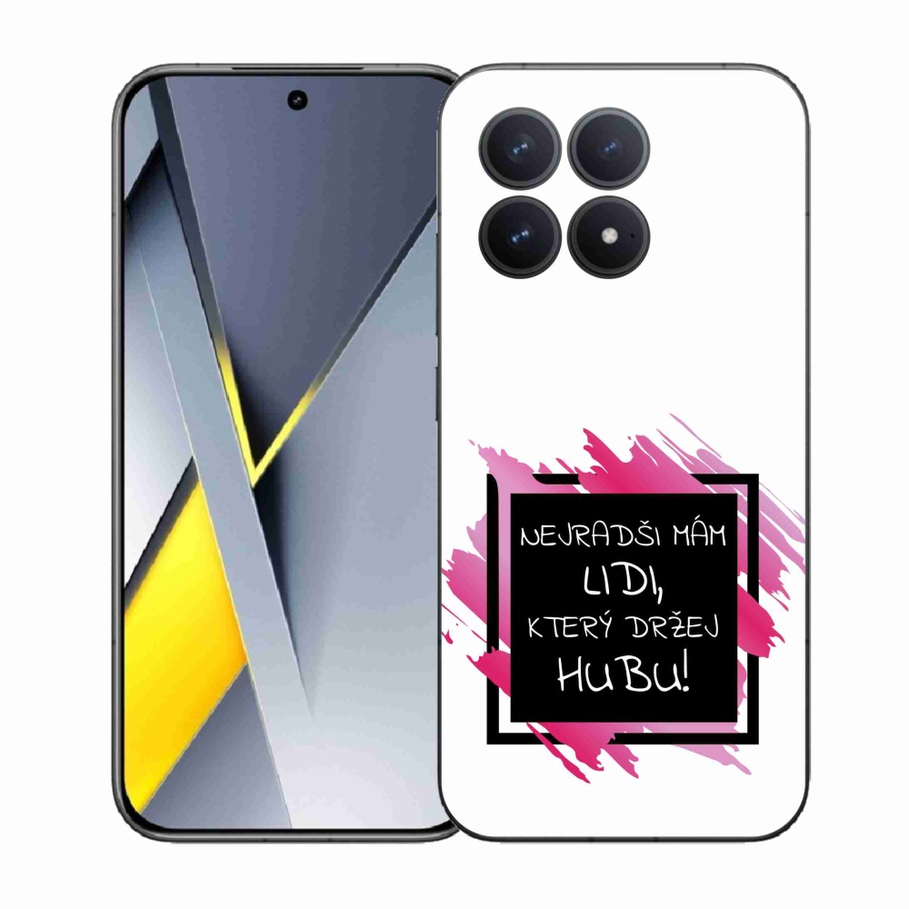 Gélový kryt mmCase na Xiaomi Poco F8 Pro - vtipný text 7 čiernobiele pozadie