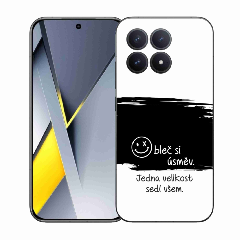 Gélový kryt mmCase na Xiaomi Poco F8 Pro - vtipný text 8 čiernobiele pozadie
