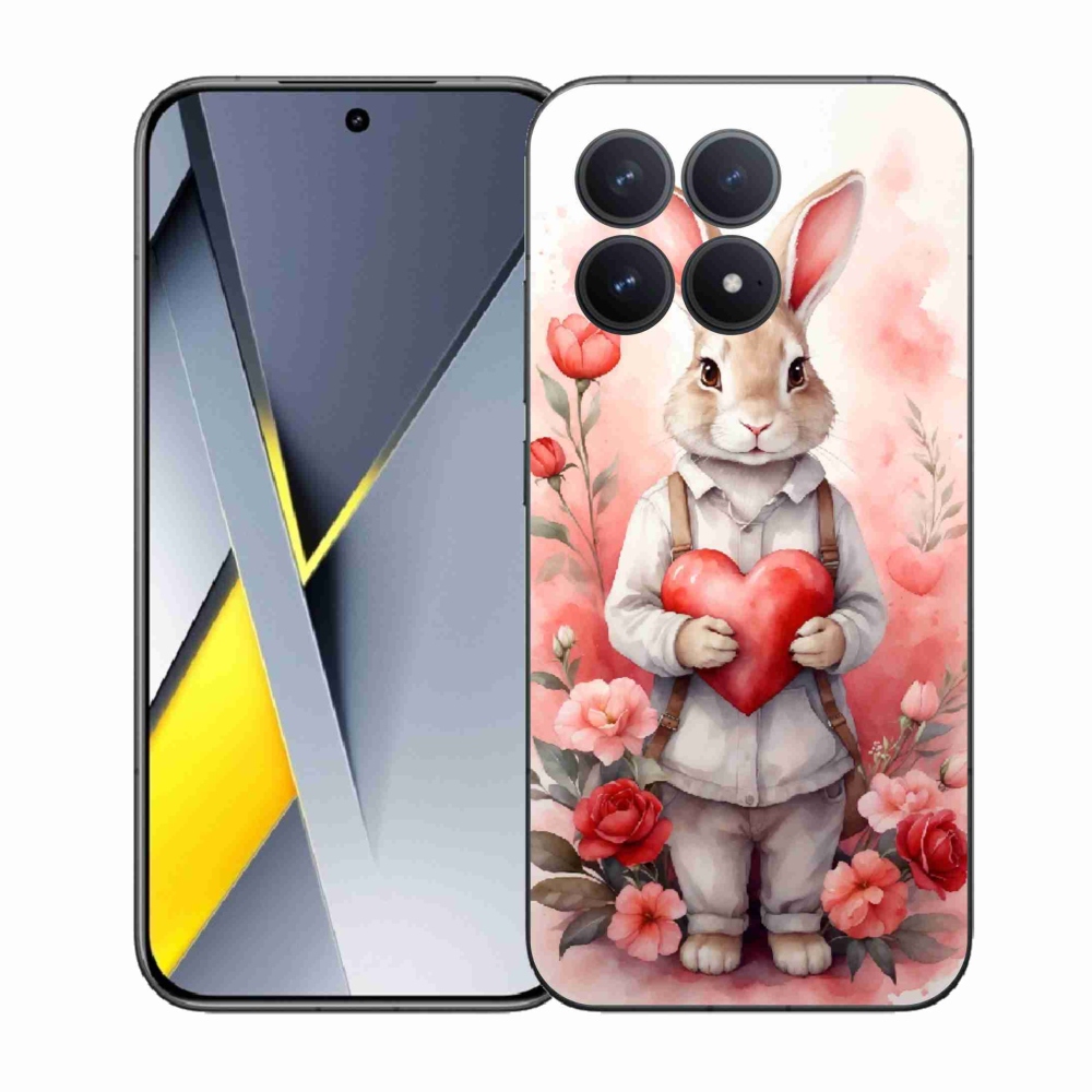 Gélový kryt mmCase na Xiaomi Poco F8 Pro - zajac so srdiečkom
