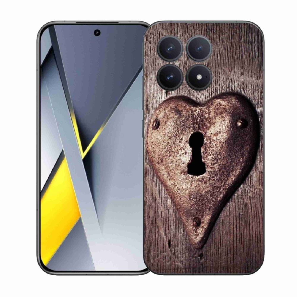 Gélový kryt mmCase na Xiaomi Poco F8 Pro - zámok v tvare srdca