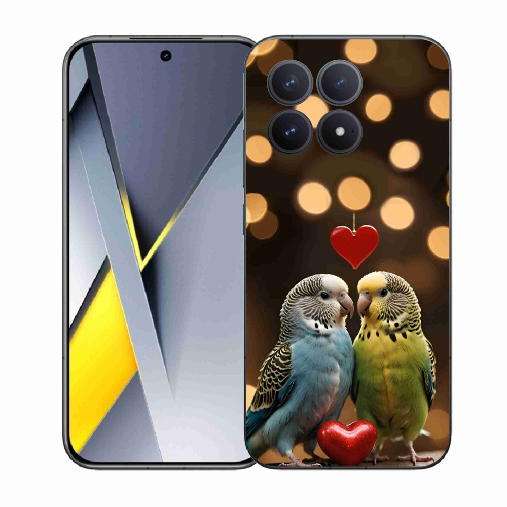Gélový kryt mmCase na Xiaomi Poco F8 Pro - zamilovaní papagáje