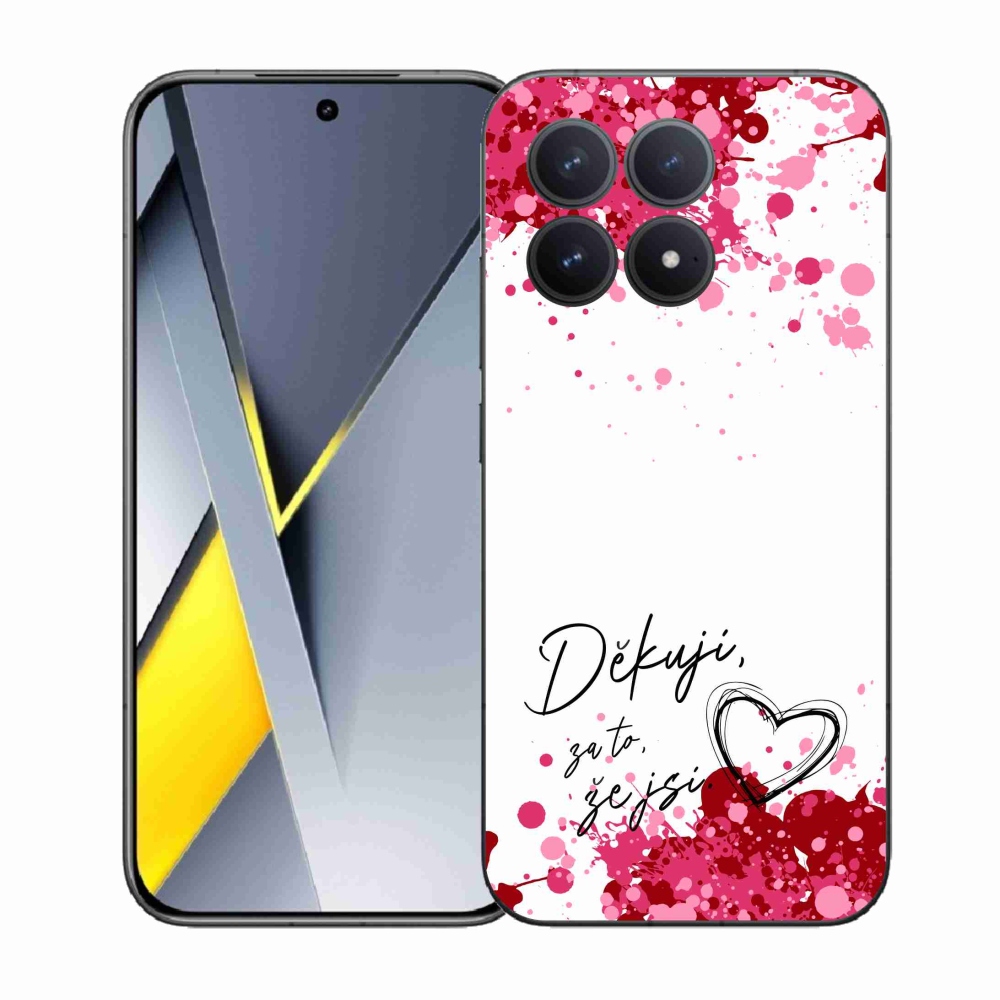 Gélový kryt mmCase na Xiaomi Poco F8 Pro - zamilovaný text 2 biele pozadie