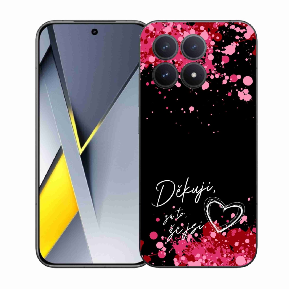 Gélový kryt mmCase na Xiaomi Poco F8 Pro - zamilovaný text 2 čierne pozadie