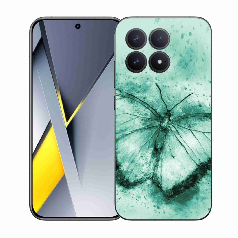 Gélový kryt mmCase na Xiaomi Poco F8 Pro - zelený motýľ
