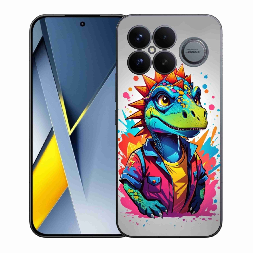 Gélový kryt mmCase na Xiaomi Poco F8 Ultra - farebný dinosaurus
