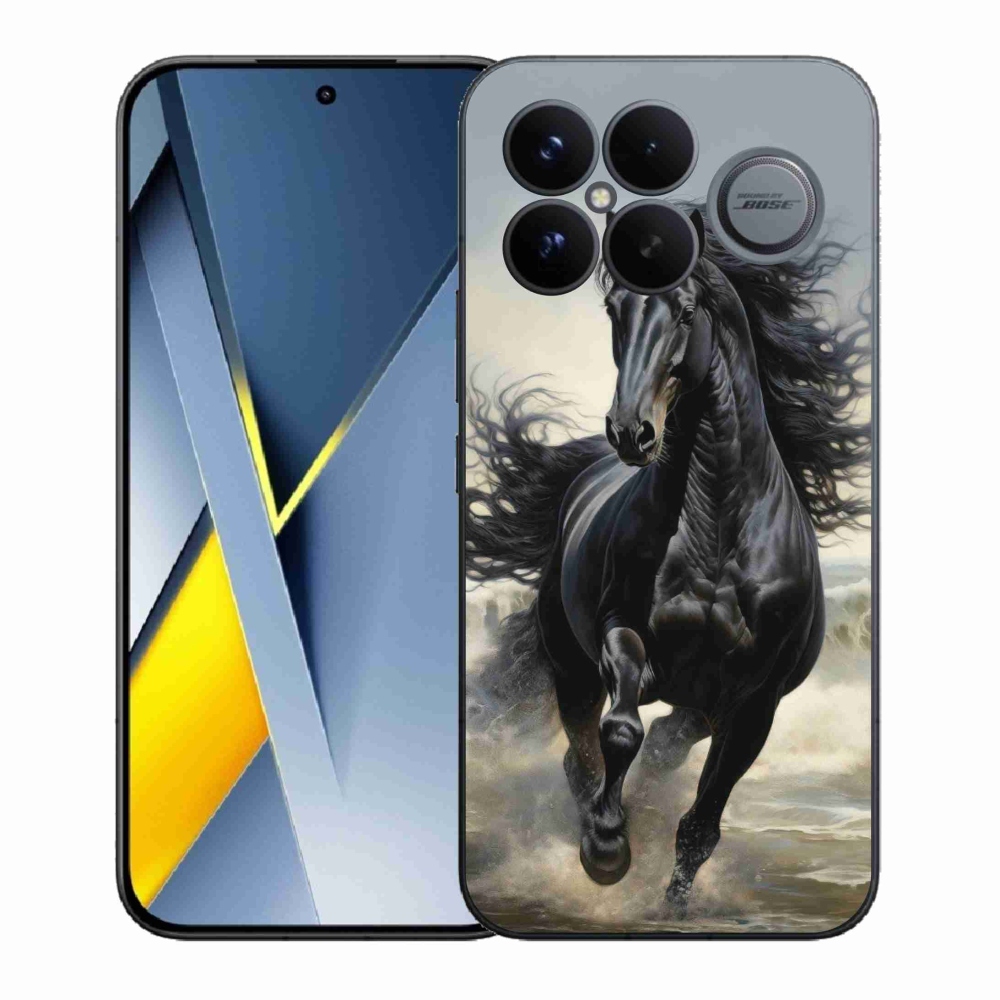 Gélový kryt mmCase na Xiaomi Poco F8 Ultra - bežiaci čierny kôň