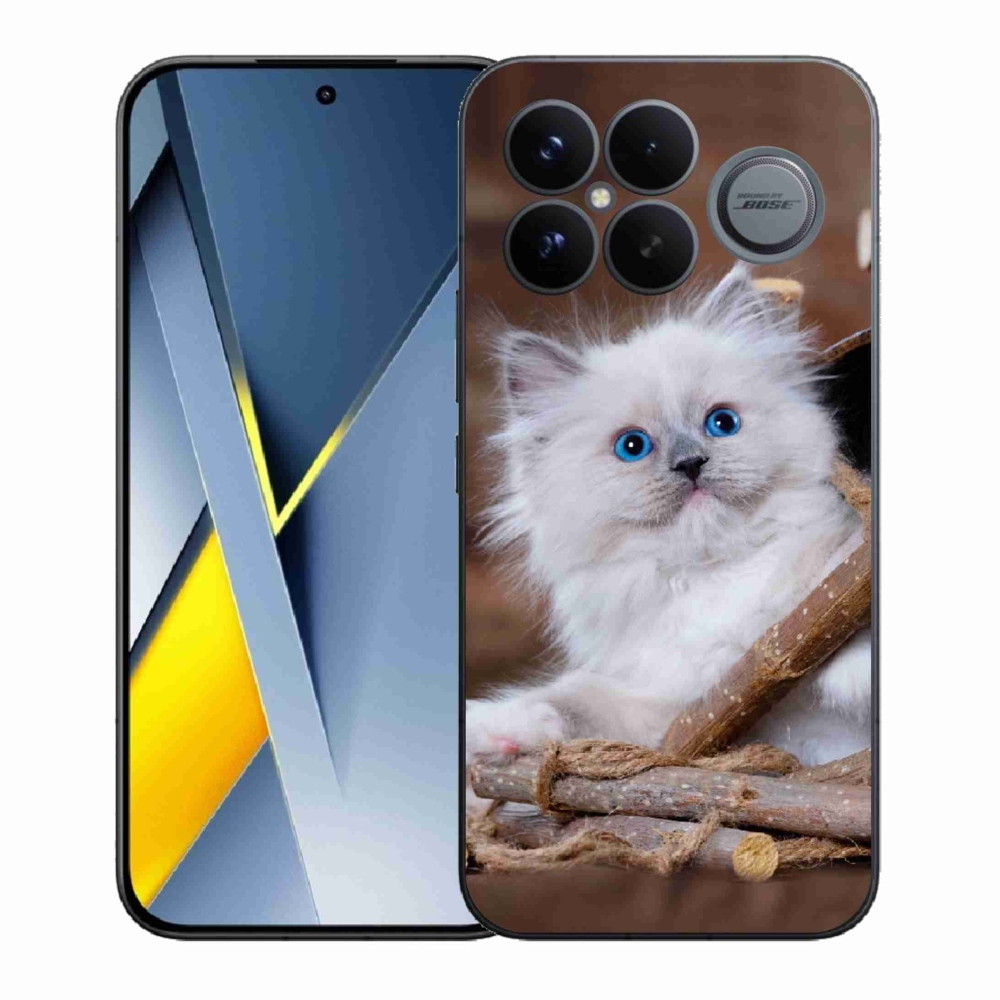 Gélový kryt mmCase na Xiaomi Poco F8 Ultra - biele mačiatko
