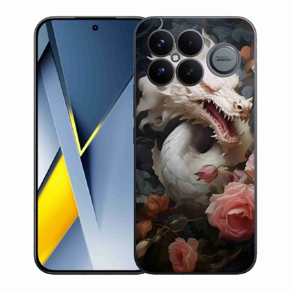 Gélový kryt mmCase na Xiaomi Poco F8 Ultra - biely drak