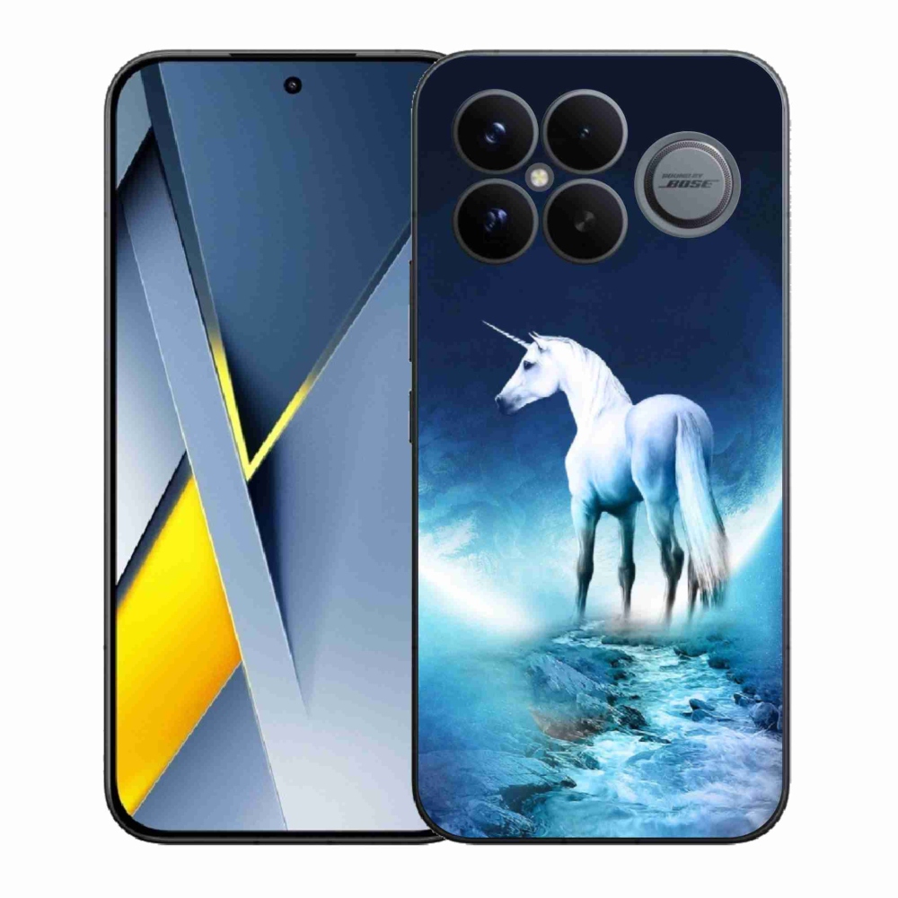 Gélový kryt mmCase na Xiaomi Poco F8 Ultra - biely jednorožec
