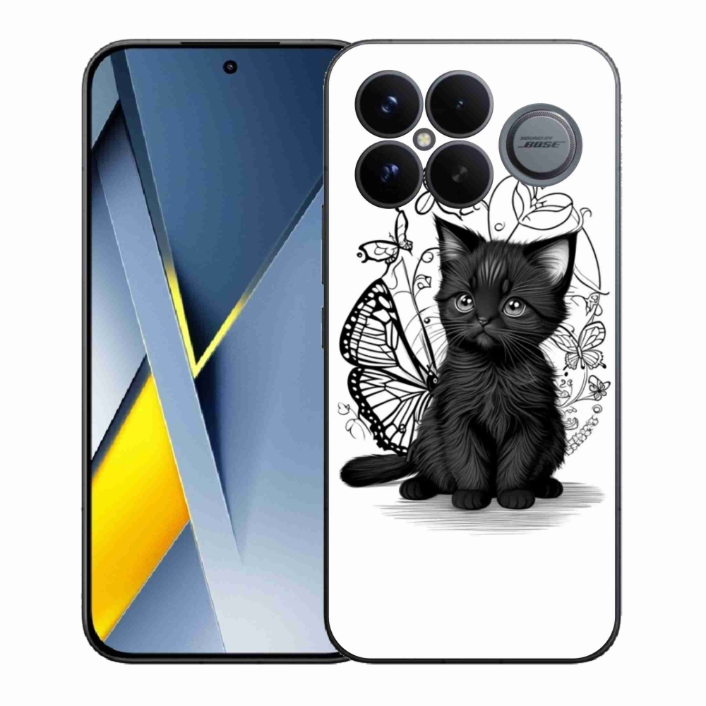 Gélový kryt mmCase na Xiaomi Poco F8 Ultra - čierne mačiatko