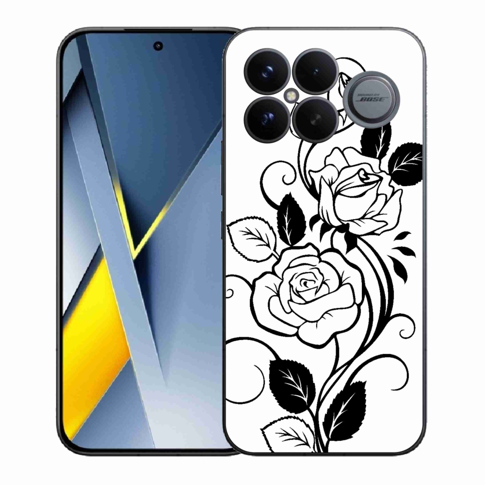 Gélový kryt mmCase na Xiaomi Poco F8 Ultra - čiernobiela ruža