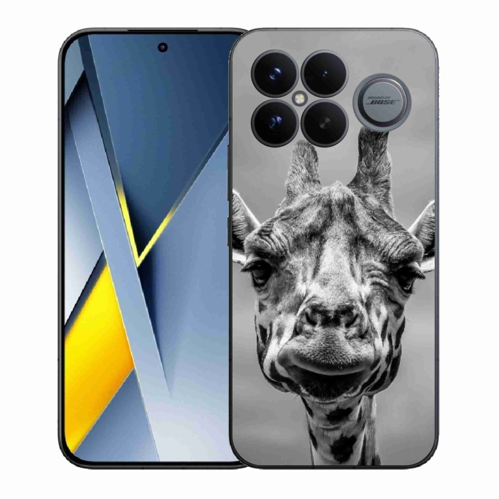 Gélový kryt mmCase na Xiaomi Poco F8 Ultra - čiernobiela žirafa