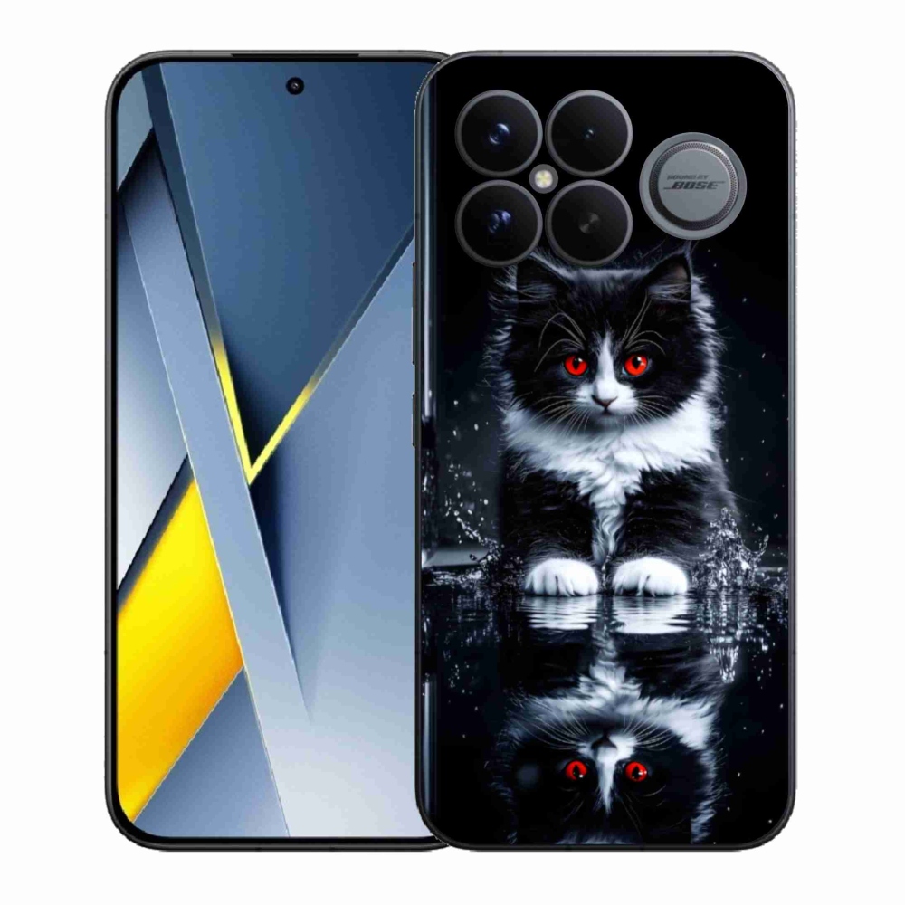 Gélový kryt mmCase na Xiaomi Poco F8 Ultra - čiernobiele mačiatko