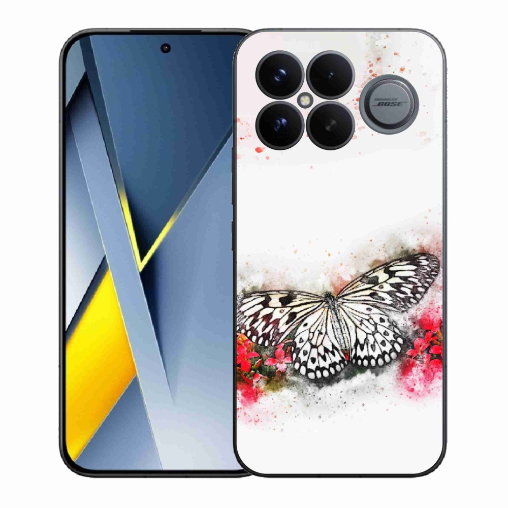 Gélový kryt mmCase na Xiaomi Poco F8 Ultra - čiernobiely motýľ