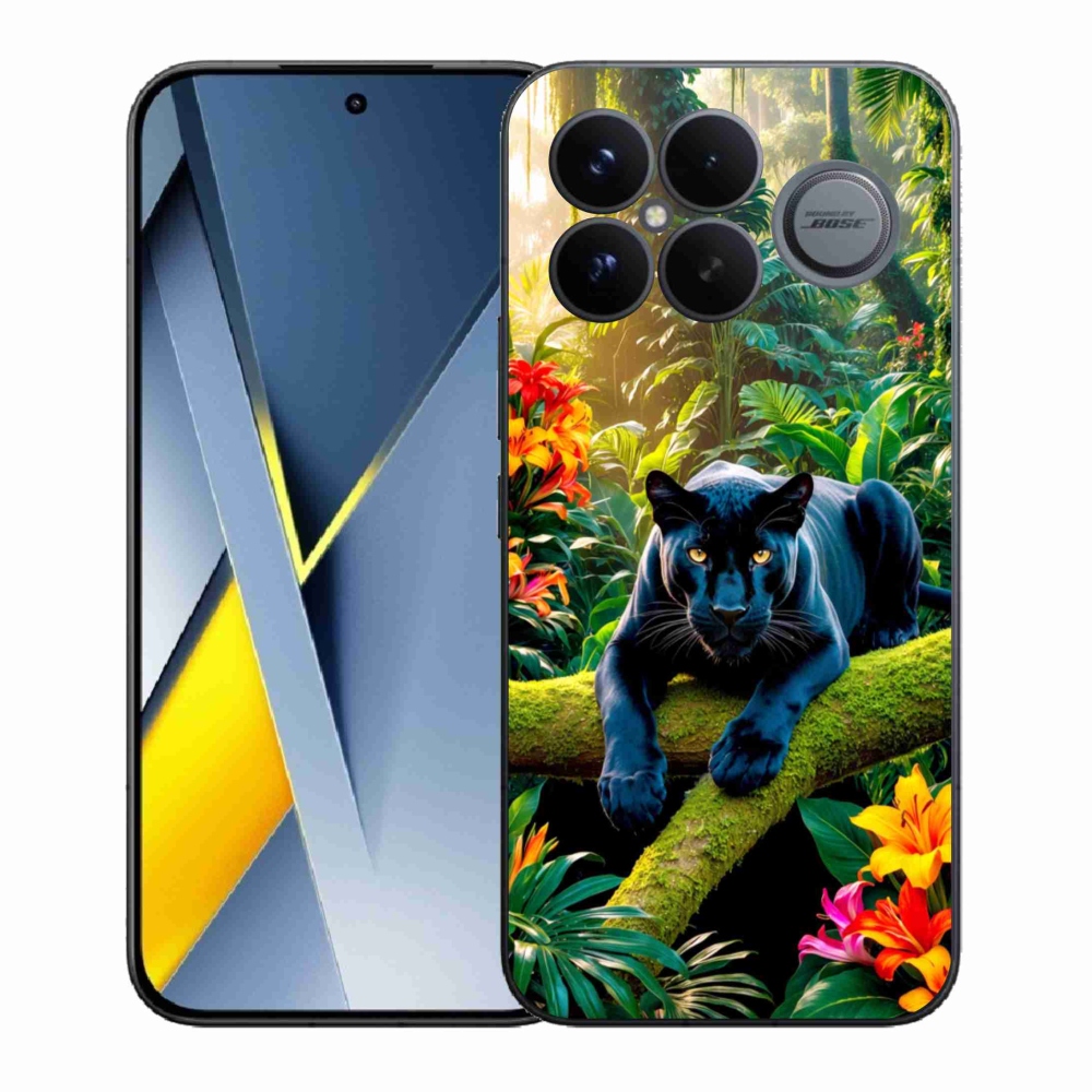 Gélový kryt mmCase na Xiaomi Poco F8 Ultra - čierny panter v džungli