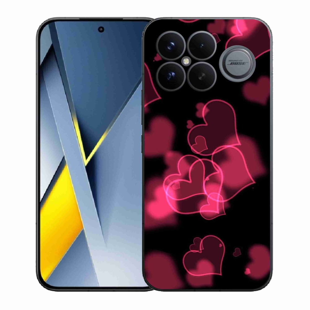 Gélový kryt mmCase na Xiaomi Poco F8 Ultra - červená srdiečka