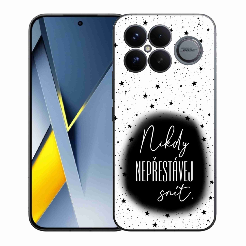 Gélový kryt mmCase na Xiaomi Poco F8 Ultra - citát 1 čiernobiele pozadie