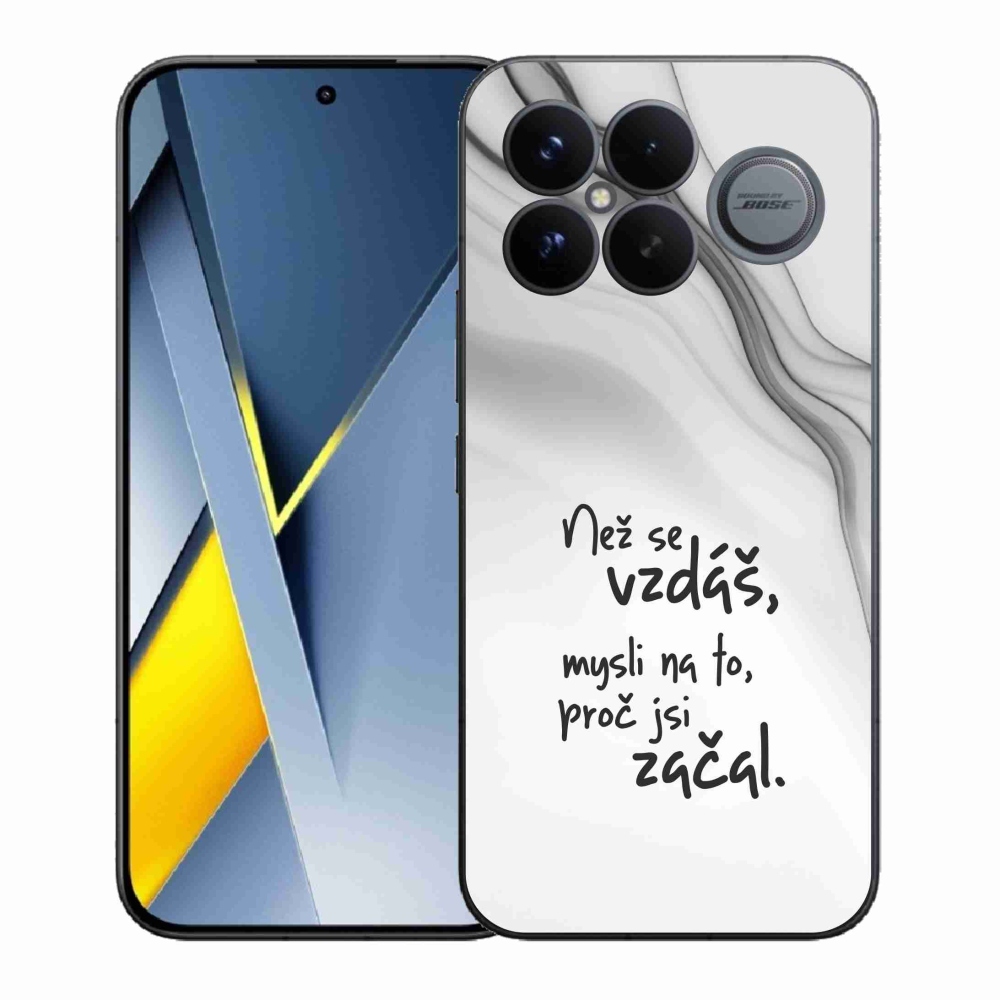 Gélový kryt mmCase na Xiaomi Poco F8 Ultra - citát 2 biele pozadie