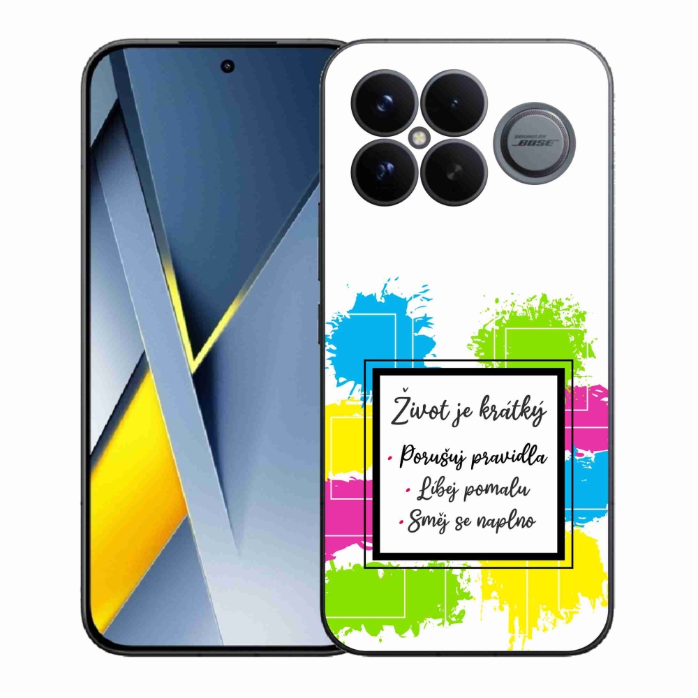 Gélový kryt mmCase na Xiaomi Poco F8 Ultra - citát 5 biele pozadie