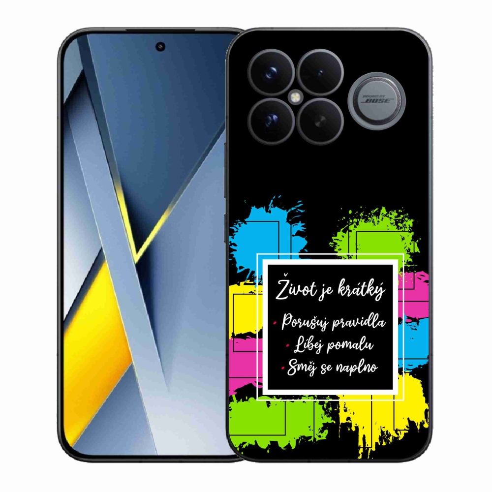 Gélový kryt mmCase na Xiaomi Poco F8 Ultra - citát 5 čierne pozadie