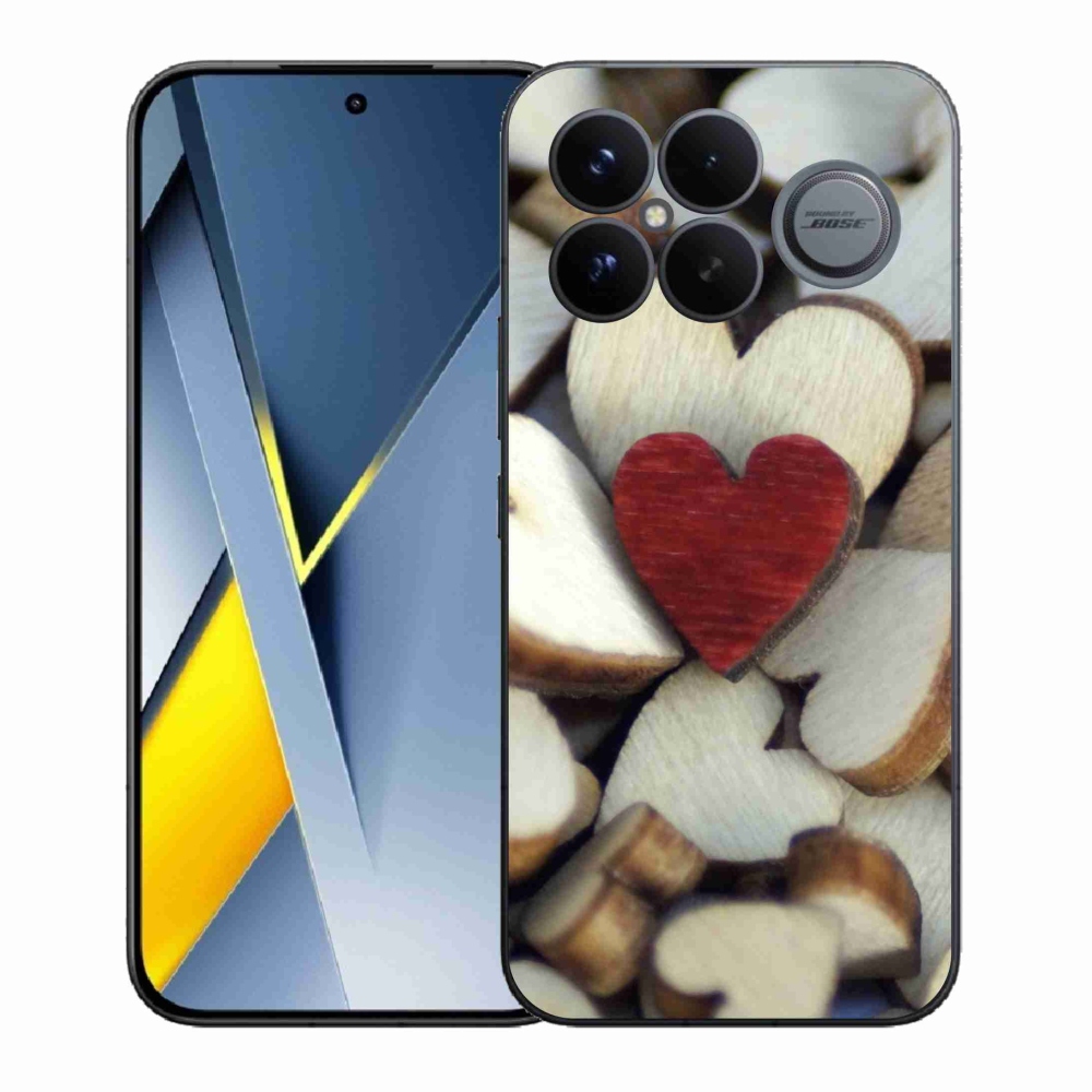 Gélový kryt mmCase na Xiaomi Poco F8 Ultra - gravírované červené srdce