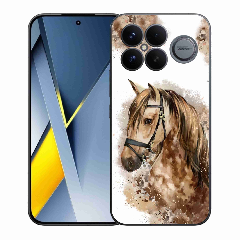 Gélový kryt mmCase na Xiaomi Poco F8 Ultra - hnedý kreslený kôň