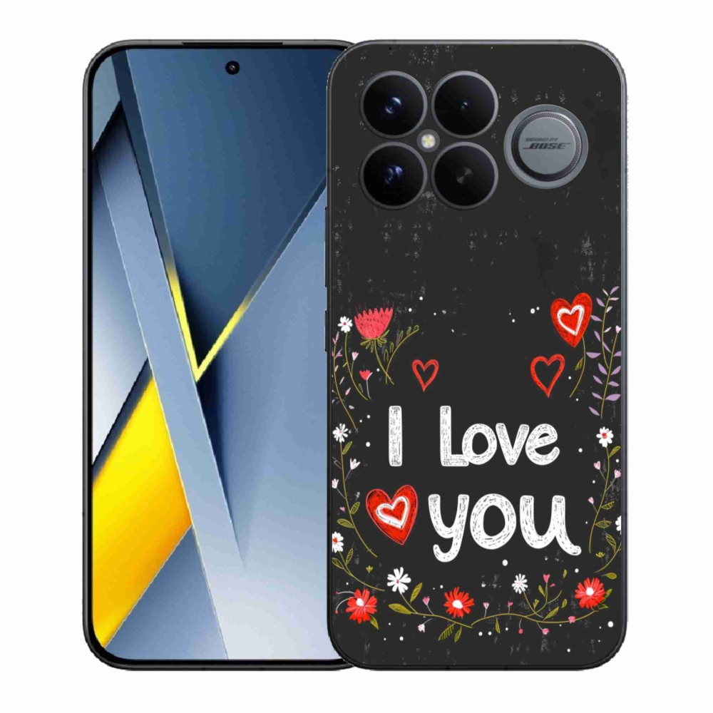 Gélový kryt mmCase na Xiaomi Poco F8 Ultra - I love you čierne pozadie