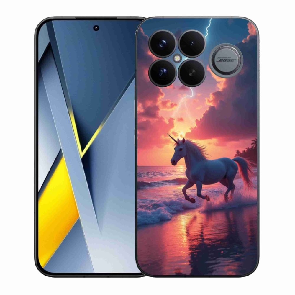 Gélový kryt mmCase na Xiaomi Poco F8 Ultra - jednorožec na pláži