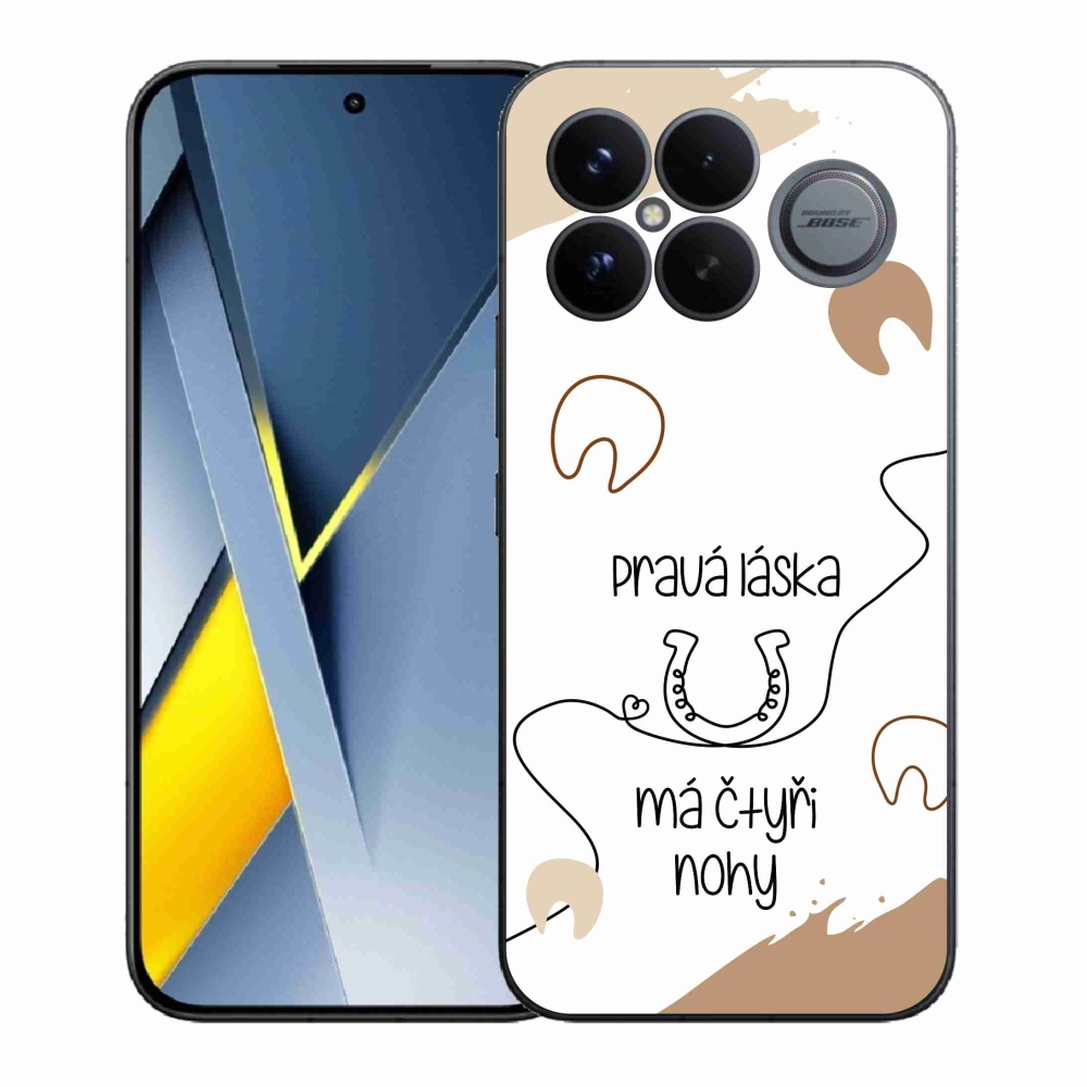 Gélový kryt mmCase na Xiaomi Poco F8 Ultra - konský motív biele pozadie